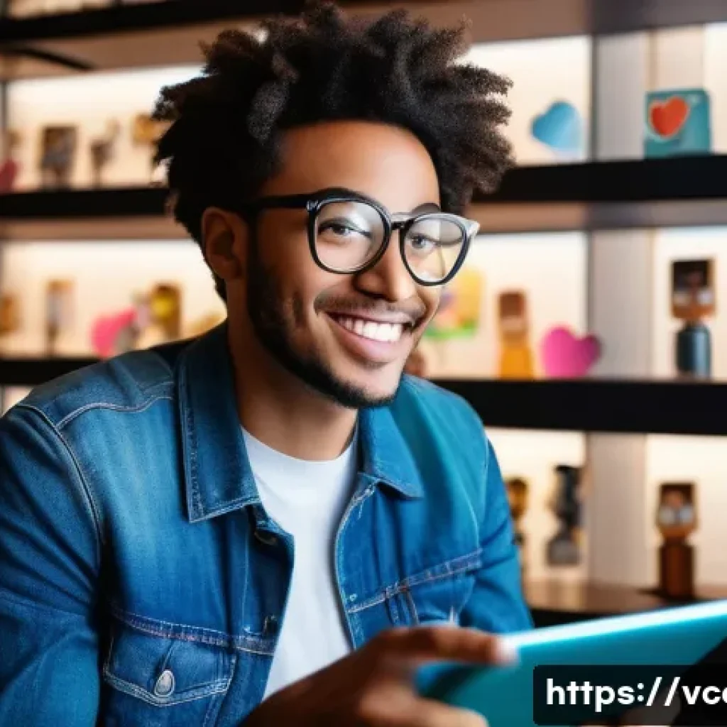 영상콘텐츠 전문가의 직업 만족도 설문 조사 - **Prompt 1: Creative Flow and Digital Triumph**
A vibrant, medium shot of a diverse young video ...